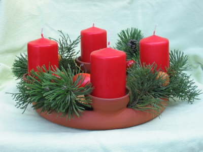 Adventsring 4flammig Terrakotta